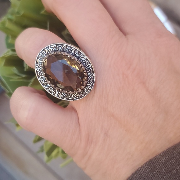 New Oversized Morganite 925 Silver Statement Ring. - Picture 16 of 16